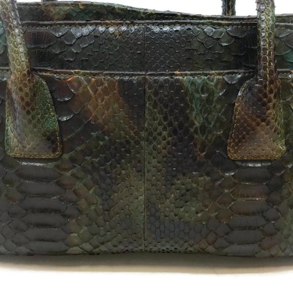Chanel Green/Brown Multi Python Skin Cerf Tote - Picture 12 of 12